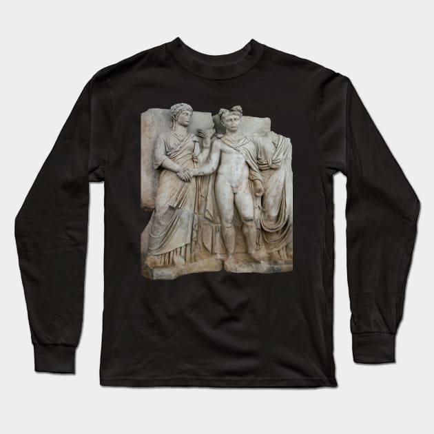 Klaudios and Agrippina Sebastion Relief Classical Art Cut Out Long Sleeve T-Shirt by taiche